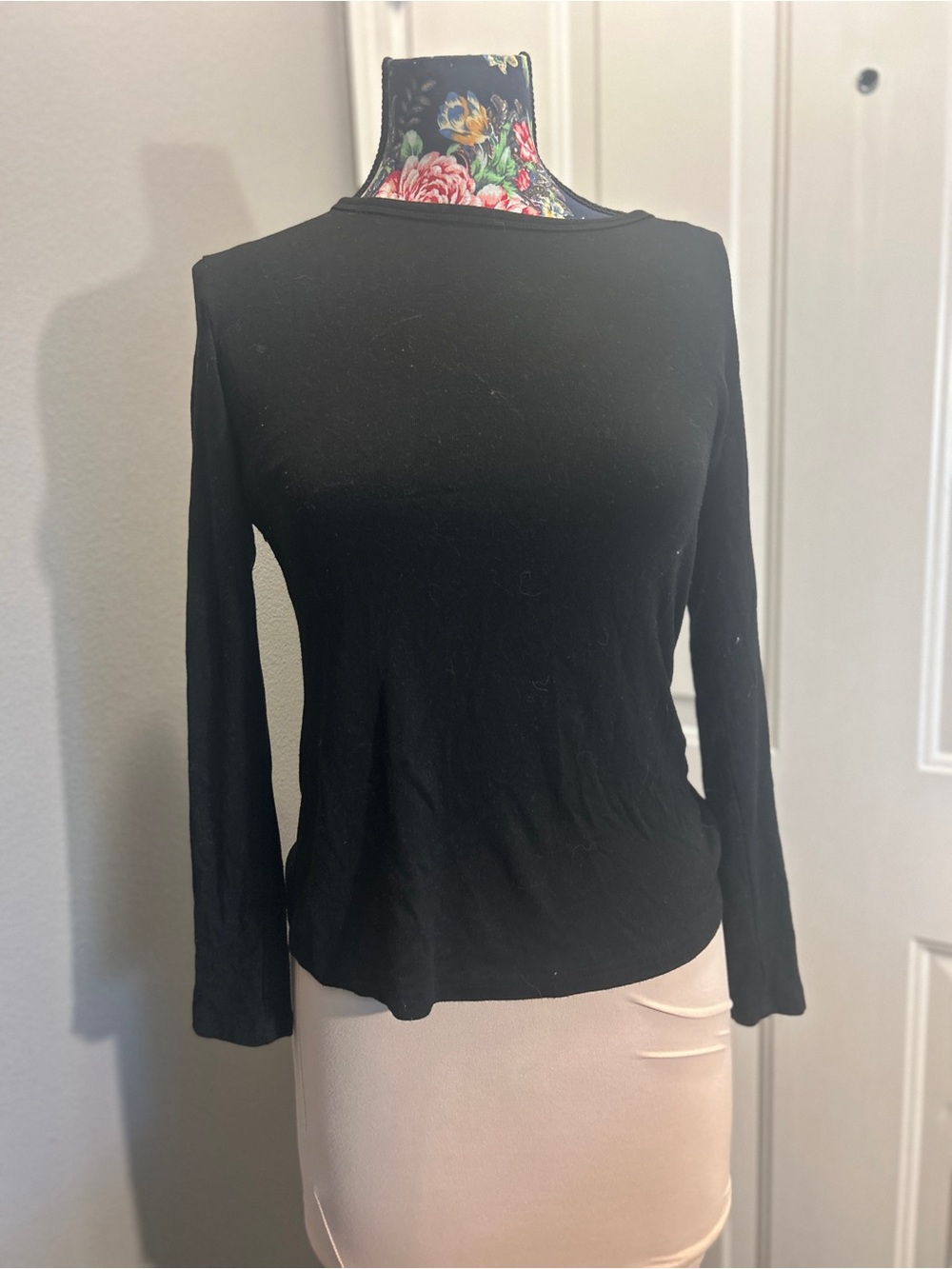 WIHOLL Black Womens Sweatshirt Loungewear Long Sleeve Crewneck Top Size Medium M
